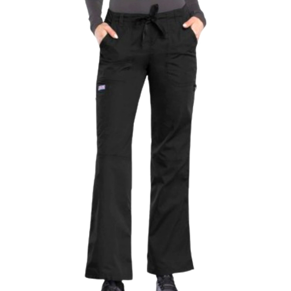 Cherokee Black Drawstring D-Ring Cargo Pants Sz XS Style 4020